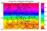 Gemiddeld aantal zichtbare Galileo-satellieten boven Europa