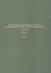 Register op landmeetkundige en aanverwante literatuur in Nederland 1971-1980. Deel 1